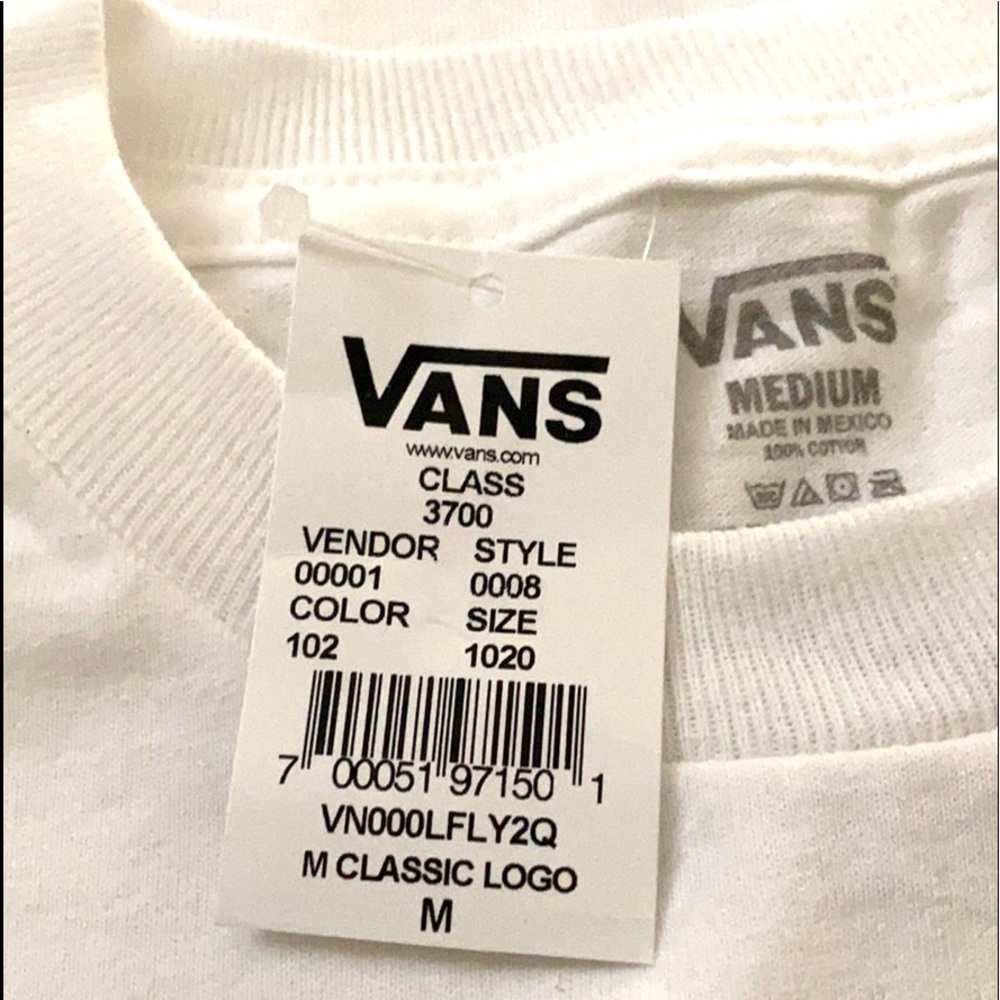 VANS 💥SALE!💥 Classic Cotton Men’s Size T-Shirt White Grey Logo VN000LFLY2Q - Picture 5 of 6